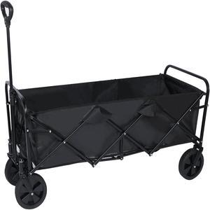 Outdoor Foldable Extended Collapsible Utility Wagon Garden Cart with Storage X-Large