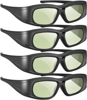 4PACK Elikliv Rechargeable Active Shutter Bluetooth 3D TV Glasses Compatible with Epson 3D Projector 3D TV TDG-BT500A TDG-BT400A TY-ER3D5MA