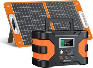 200W Portable Power Station Solar Generator Backup Battery With 60W 18V Solar Panel US Stock Fast Shipping