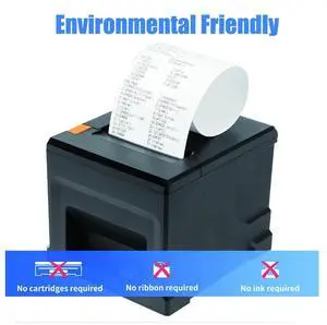 USB ESC POS Receipt Printer 80mm Thermal Printer w/Auto Cutter Cash Drawer