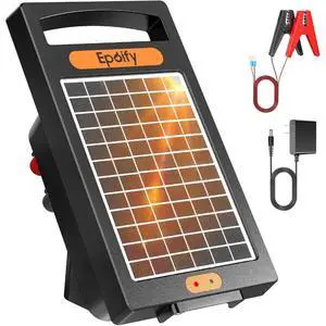 0.18 Joule 10-Mile Rechargeable Electric Day/Night Mode Solar-Powered Fence Charger Energizer for Livestock & Predator&Ranch Protection 0.18 Joule 10-Mile Rechargeable Electric Day/Night Mode Solar-Powered Fence Charger Energizer for Livestock & Predator&Ranch Protection