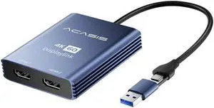 ACASIS USB 3.0 to Dual HDMI 4K 60Hz display adapter with Displaylink for M1 M2 Chip ,Docking Station for 2 Monitors MacBook Pro, iMac,with USB C or Thunderbolt, SW-2202