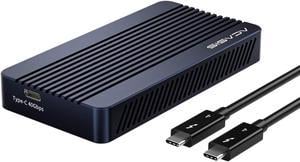 4 Bay Thunderbolt 3 NVMe Enclosure, For M.2 NVMe SSD Drives, 1x DisplayPort  Video/ 2x TB3 Downstream Ports, 40Gbps, 72W Power Supply, External Hard