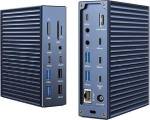 ACASIS Thunderbolt 4 Dock - 21 Ports, 8K60Hz HDMI, 2.5 GbE Ethernet, SD/TF 4.0, 10Gbps USB C/A 3.2 Gen2, 3.5mm Audio, MacBook Docking Station Dual Monitor, 40Gbps Dock for Mac M1/M2/M3 Pro/Max