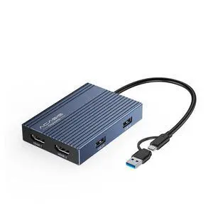 Acasis USB-C DisplayLink Dual 4K 60Hz HDMI Adapter | Thunderbolt 3/4 for MacBook M1/M2/M3 iMac | 100W PD 3USB-A Acasis USB-C DisplayLink Dual 4K 60Hz HDMI Adapter | Thunderbolt 3/4 for MacBook M1/M2/M3 iMac | 100W PD 3USB-A