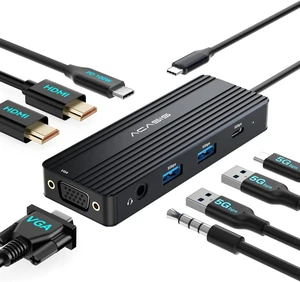 Acasis 8 Ports 4K 60Hz VGA USB C Docking Station Acasis 8 Ports 4K 60Hz VGA USB C Docking Station