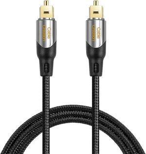 Digital Optical Audio Cable,CableCreation 50FT Toslink Male SPDIF Cable with Nylon Braided Fiber Optic Cord for Home Theater, Sound Bar, TV, PS4, Xbox, VD/CD & More.Black & Sliver