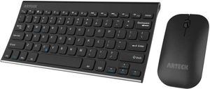 Arteck Bluetooth Keyboard and Mouse Combo Ultra Compact Slim Stainless Full Size Keyboard and Ergonomic Mice for ComputerDesktopPCLaptopSurface and Windows 1087 Built in Rechargeable Battery