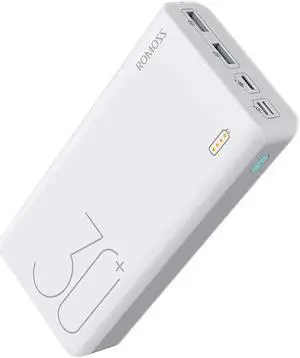 ROMOSS Portable Charger Power Bank 30000mAh Battery Pack Charger with 18W PD USB C, 3 Outputs & 3 Inputs Phone Charger Compatible with iPhone 15/14/13 Samsung Galaxy, iPad and More