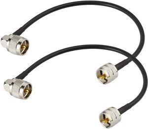 Superbat PL-259 Jumper Cable UHF (Pl259) Male to Male Low Loss Digital RG58 Coax Cable (12 Inch RG58) for HAM & CB Radio,Antenna Analyzer,Dummy Load,SWR Meter 2-Pack