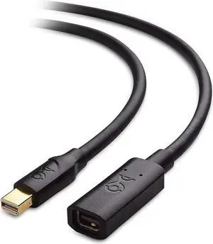 Mini DisplayPort Extension Cable (Mini DP Extension Cable) in Black - 6 Feet