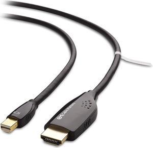 Cable Matters Mini DisplayPort to HDTV Cable in Black 6 Feet - Thunderbolt and Thunderbolt 2 Port Compatible