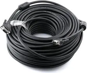 DTECH Heavy Duty 150 Feet Long VGA Cable Male to Male Computer Monitor Cord 1080p High Resolution - 46m Black