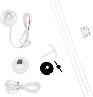 CMK70 In Wall TV Power Grommet Kit, Cable Management Kit, Mounting Brackets, Fish Tape, and Hole Saw Included, White (1 Pair)