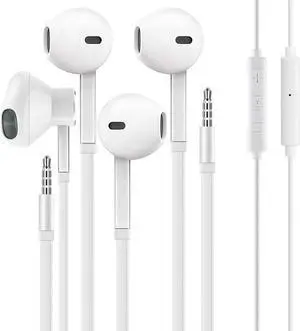 [2 Pack] WEIZY Aux Earbuds/Earphones Vize 3.5mm Wired Headphones Noise Isolating Earphones Volume Control & Built-in Microphone Compatible with iPhone/Samsung/Android/MP3/MP4