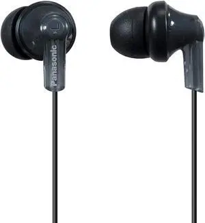 ErgoFit In-Ear Earbud Headphones RP-HJE120K Dynamic Crystal-Clear Sound Ergonomic Comfort-Fit 9mm Black PACK No Mic