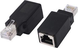 CERRXIAN RJ45 Ethernet LAN Male to Female Cat5 / Cat5e / Cat6 Crossover Adapter(2-Pack),Black (Straight)