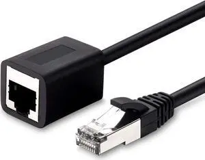 Ethernet Extension Cable 25 Ft, Shielded Network Cat6 Extension Patch Cable RJ45 Cords Shielded Male to Female Connector
