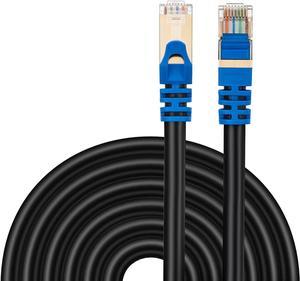 Outdoor Cat 7 Ethernet Cable 200Ft,High Speed 26AWG Heavy-Duty Round Networking Cord Patch Cable RJ45 LAN Shielded SSTP Waterproof Direct Burial Cable(200Ft/60M)