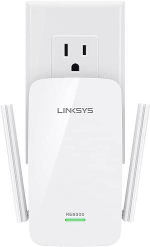 Linksys WiFi Extender, WiFi 5 Range Booster, Dual-Band Booster, Compact Wall Plug Design, 1,000 Sq. ft Coverage, Speeds up to (AC750) 750Mbps - RE6300