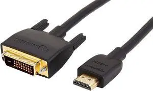 HDMI to DVI Adapter Cable Black 6 Feet 1-Pack