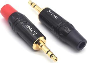 3-pole 3.5mm stereo headphone Jack Male Plug Repair Replacement Solder Adapter 3.5mm (1/8inch) Solder Type DIY Audio Cable Connector(2PACK)