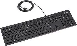 Amazon Basics Matte Black Wired Keyboard, US QWERTY Layout, 10 Pack one Carton
