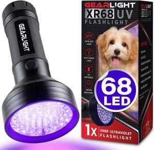 UV Black Light Flashlight XR68 - Powerful 68 LED Blacklight Flashlights for Pet Urine Detection Scorpion Bed Bug Resin Curing Dog Stain and Carpet Odor Eliminator Remover