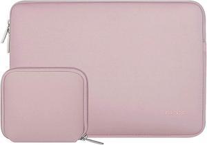 MOSISO Laptop Sleeve Compatible with MacBook Pro 14 inch 2023-2021 A2779 M2 A2442 M1, Compatible with MacBook Air/Pro, 13-13.3 inch Notebook Computer, Neoprene Bag with Small Case,Pink