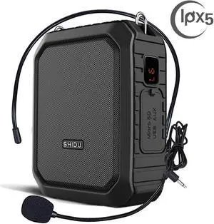 Voice Amplifier with Wired Headset Mic 18W Portable Bluetooth Speaker Megaphone Waterproof IPX5 Loudspeaker Voice Recording Power Bank for Outdoor Activities Parties Teaching Meeting Training etc