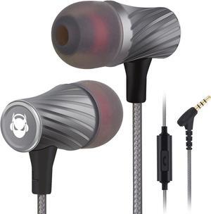Super Bass Wired Earbuds with Microphone  Noise Cancelling, Deep Bass Ear Buds for Gaming, Travel, Work  Comfortable, Durable Wired Earphones with Mic, Compatible with iPhone, Samsung