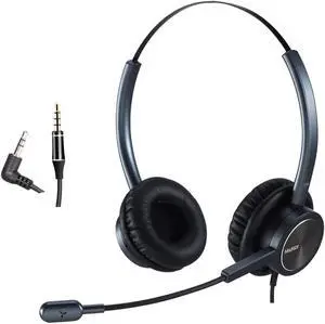 Telephone Headset with 2.5mm Jack and Noise Cancelling Microphone for AT&T Panasonic Vtech Uniden Cisco Grandstream Polycom and Cordless Dect Phones