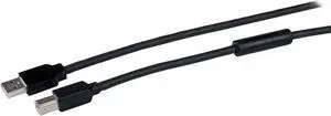 Pro-trade.com 15m / 50 ft Active USB 2.0 A to B Cable - Long 15 m USB Cable - 50 ft USB Printer Cable - 1x USB A (M), 1x USB B (M) - Black (USB2HAB50AC)