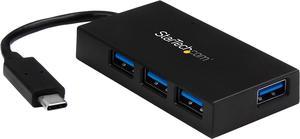 4 Port Usb C Hub - Usb Type-C Hub W/ 4X Usb-A Ports (Usb 3.0/3.1 Gen 1 Superspeed 5Gbps) - Usb Bus Or Self Power - Portable Usb-C To Usb-A Bc 1.2 Charging Hub W/ Power Adapter (Hb30c