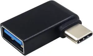Duttek USB C to USB 3.0 Adapter Right Angle USB Type C Male to USB 3.0 Female Adapter90 Degree USB C Male to USB 3.0 Female Adapter for MacBookAndroid??Notebook and Other Type-C(Black)