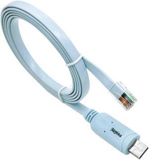 USB Console Cable USB to RJ45 Cable Essential Accesory of Cisco, NETGEAR, Ubiquity, LINKSYS, TP-Link Routers/Switches for Laptops in Windows, Mac, Linux (Blue)