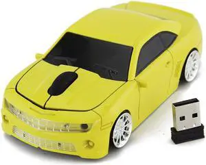 FASBEL for CL Racing Sports Car Mouse Wireless Mice Computer Laptop PC Optical Mouse (Yellow)