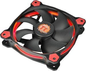 Thermaltake Riing 12 Series Red High Static Pressure 120mm Circular LED Ring Case/Radiator Fan with Anti-Vibration Mounting System Cooling CL-F038-PL12RE-A