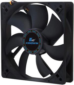 Kingwin 120mm Silent Fan for Computer Cases, Mining Rig, CPU Coolers, Computer Cooling Fan, Long Life Bearing, and Provide Excellent Ventilation Black CF-012LB