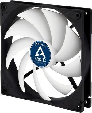 ARCTIC F14 Silent - 140 mm Case Fan, Ultra-Quiet, Extra Quiet Motor, Computer, Almost inaudible, Fan Speed: 800 RPM - Black, White