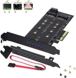MZHOU NVME M.2 SSD to PCIe 3.0 X4 Adapter Card for NVMe SSD M.2 SSD NVME (m Key) and SATA (b Key) 22110 2280 2260 2242 2230 to PCI-e 3.0 x 4 Host Controller Expansion Card with Low Profile Bracket MZHOU NVME M.2 SSD to PCIe 3.0 X4 Adapter Card for NVMe SSD M.2 SSD NVME (m Key) and SATA (b Key) 22110 2280 2260 2242 2230 to PCI-e 3.0 x 4 Host Controller Expansion Card with Low Profile Bracket