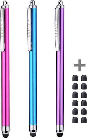 Stylus Pens for Touch Screens iPad iPhone Kindle Fire (Pink/Purple/Aqua Blue)