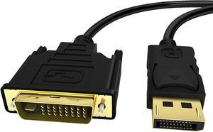 DisplayPort to DVI Cable VANDESAIL 6 Ft Display Port to DVI Male to Male Adapter Gold Plated Cord Compatible with PC Laptop HDTV Projector Monitor and More(6 Ft Black)