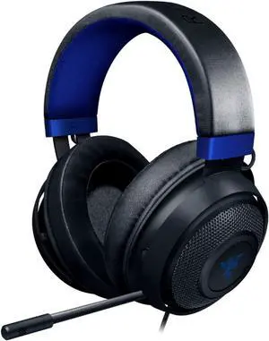 Gaming Headset: Lightweight Aluminum Frame - Retractable Noise Isolating Microphone - for PC, PS4, PS5, Switch, Xbox One, Xbox Series X &S, Mobile - 3.5 mm Headphone Jack - Black/Blue