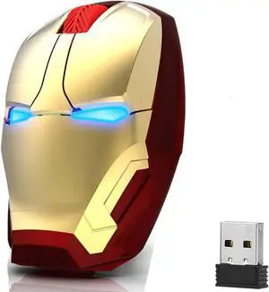 WFB Ergonomic Wireless Computer Mouse for Kids, 2.4 G Portable Noiseless Mouse Optical Mice with USB Receiver for Notebook PC Laptop Computer Mac Book (Gold)