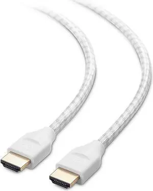 Braided 48Gbps Ultra HD 8K HDMI Cable 6.6 ft / 2m with 8K @120Hz 4K @240Hz and HDR Support for PS5 Xbox Series X/S RTX3080 / 3090 RX 6800/6900 Apple TV and More in White