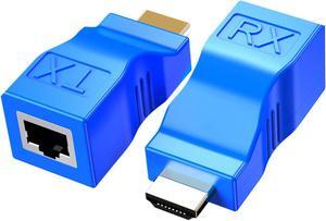 HDMI ExtenderHDMI to RJ45 Network Cable Extender Converter Repeater Over Cat 5e / 6 1080p up to 30m Extender for HDTV PS4 STB 4K 2K��2 PCS ��