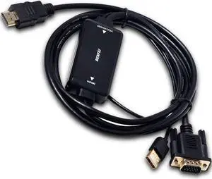 VGA to HDMI Cable Benfei VGA to HDMI 6 Feet Cable with Audio Support and 1080P Resolution - VGA Input to HDMI Output