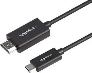 Amazon Basics Premium Aluminum USB-C to HDMI Cable Adapter (Thunderbolt 3 Compatible) 4K@60Hz - 6-Foot