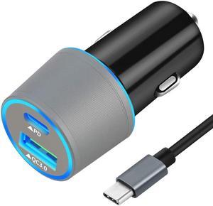 Fast USB C Car Charger Block for Google Pixel 9/9 Pro XL/8/8 Pro/7/7 Pro/6/6a/6 Pro/5a/5/4a/4/4 XL/3 48W Power Delivery & Quick Charge 3.0 Car Adapter (Fast Charging Type C Cable 3.3Ft Included)
